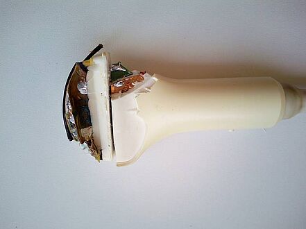 Невиправні пошкодження датчика УЗД. Скануюча головка датчика в розрізі